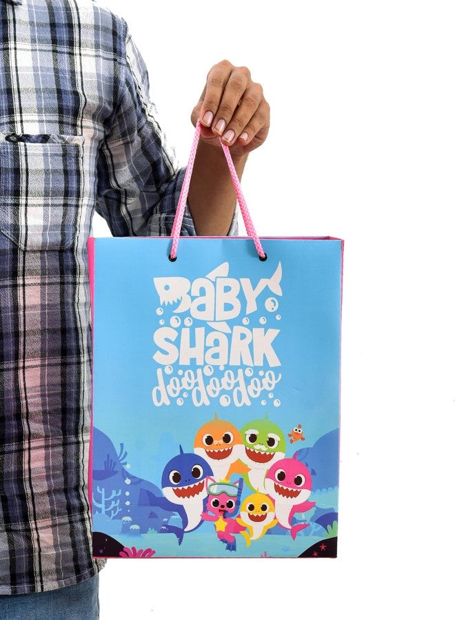 PPJ ® -HAPPY BABY SHARK THEME (CARTOON THEME) PARTY (30 Pcs.) PAPER CARRY BAG, 10 Inch X 12 Inch X 4 Inch RETURN GIFT/HAPPY BIRTHDAY/RETURN GIFTS/GIFTS/GIFT BAGS/GIFT COVERS (Pack of 30) - Image 1